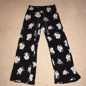 Floral black pants
